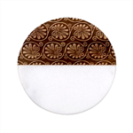 Green Floral Pattern Floral Greek Ornaments Classic Marble Wood Coaster (Round) 