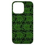 Green Floral Pattern Floral Greek Ornaments iPhone 14 Pro Max Black UV Print Case