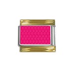 Pink Pattern, Abstract, Background, Bright Gold Trim Italian Charm (9mm)