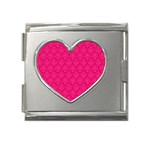 Pink Pattern, Abstract, Background, Bright Mega Link Heart Italian Charm (18mm)