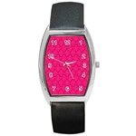 Pink Pattern, Abstract, Background, Bright Barrel Style Metal Watch