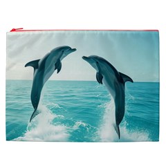 Dolphin Sea Ocean Cosmetic Bag (XXL) from UrbanLoad.com Front