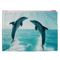 Dolphin Sea Ocean Cosmetic Bag (XXL) from UrbanLoad.com Back