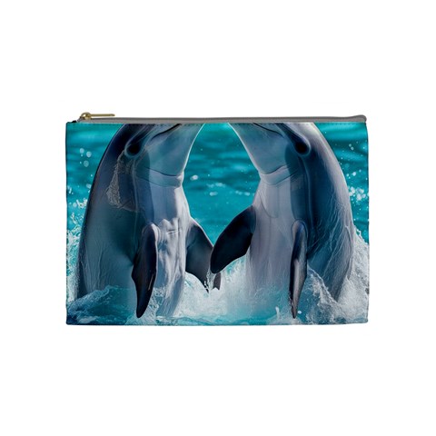 Dolphins Sea Ocean Cosmetic Bag (Medium) from UrbanLoad.com Front