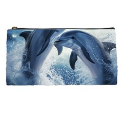 Dolphins Sea Ocean Water Pencil Case from UrbanLoad.com Front
