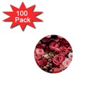 Pink Roses Flowers Love Nature 1  Mini Buttons (100 pack) 