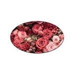 Pink Roses Flowers Love Nature Sticker (Oval)