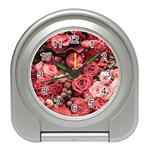 Pink Roses Flowers Love Nature Travel Alarm Clock