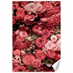 Pink Roses Flowers Love Nature Canvas 12  x 18 