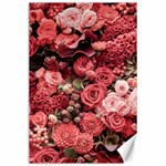 Pink Roses Flowers Love Nature Canvas 24  x 36 