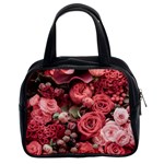 Pink Roses Flowers Love Nature Classic Handbag (Two Sides)