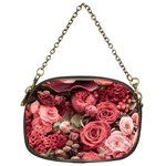 Pink Roses Flowers Love Nature Chain Purse (One Side)