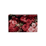 Pink Roses Flowers Love Nature Cosmetic Bag (Small)
