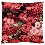 Pink Roses Flowers Love Nature Standard Premium Plush Fleece Cushion Case (Two Sides)