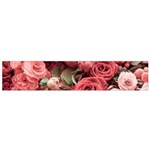 Pink Roses Flowers Love Nature Small Premium Plush Fleece Scarf