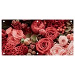 Pink Roses Flowers Love Nature Banner and Sign 4  x 2 