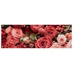 Pink Roses Flowers Love Nature Banner and Sign 9  x 3 