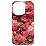 Pink Roses Flowers Love Nature iPhone 14 Pro Black UV Print Case
