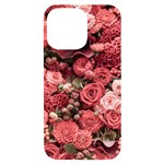 Pink Roses Flowers Love Nature iPhone 14 Pro Max Black UV Print Case