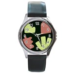 Elements Scribbles Wiggly Line Round Metal Watch