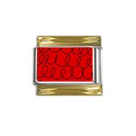 Red Background Wallpaper Gold Trim Italian Charm (9mm)