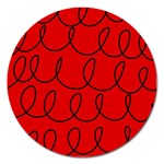 Red Background Wallpaper Magnet 5  (Round)