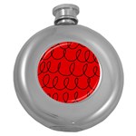 Red Background Wallpaper Round Hip Flask (5 oz)