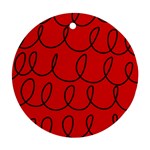 Red Background Wallpaper Round Ornament (Two Sides)