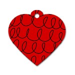 Red Background Wallpaper Dog Tag Heart (Two Sides)