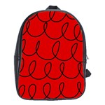 Red Background Wallpaper School Bag (Large)