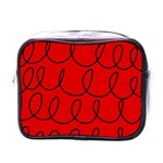 Red Background Wallpaper Mini Toiletries Bag (One Side)