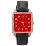 Red Background Wallpaper Rose Gold Leather Watch 