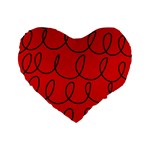 Red Background Wallpaper Standard 16  Premium Flano Heart Shape Cushions
