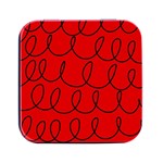 Red Background Wallpaper Square Metal Box (Black)
