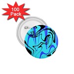 Mint Background Swirl Blue Black 1.75  Buttons (100 pack) 