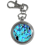 Mint Background Swirl Blue Black Key Chain Watches