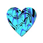 Mint Background Swirl Blue Black Heart Magnet