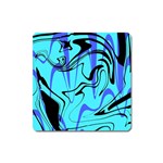 Mint Background Swirl Blue Black Square Magnet