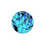 Mint Background Swirl Blue Black Golf Ball Marker