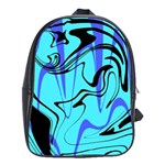 Mint Background Swirl Blue Black School Bag (Large)