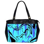 Mint Background Swirl Blue Black Oversize Office Handbag (2 Sides)