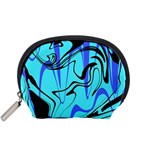 Mint Background Swirl Blue Black Accessory Pouch (Small)