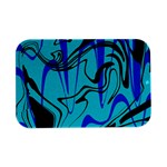 Mint Background Swirl Blue Black Open Lid Metal Box (Silver)  