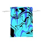 Mint Background Swirl Blue Black Lightweight Drawstring Pouch (S)