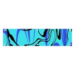 Mint Background Swirl Blue Black Banner and Sign 4  x 1 