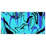 Mint Background Swirl Blue Black Banner and Sign 4  x 2 