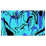 Mint Background Swirl Blue Black Banner and Sign 7  x 4 