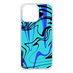 Mint Background Swirl Blue Black iPhone 14 Pro Max TPU UV Print Case