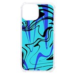 Mint Background Swirl Blue Black iPhone 13 mini TPU UV Print Case