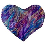Amethyst flow Large 19  Premium Heart Shape Cushions